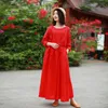 Casual Kleider LZJN Boho Kleid Frauen Lose Strand Leinen Langarm Robe Weibliche 2023 Frühling Maxi Übergroßen Vestido Mujer