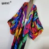 Women's Swimwear Winyi Summer Butterfly Printing Beach Wearne Swim Swim Africa Women Women Boho Cardigan Sexy Holiday Holida Longa Manga Longa Kimono 220325