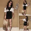 Girls-jurken voor meisjes Fashion off-shoulder Party Cap Sleeve Tule Children Black Nieuwe Summer Elegant Kids Clothing Y2303