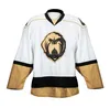 PERSONNALISÉ ECHL Terre-Neuve Growlers Nouveau Troisième Maillot Personnalisé Hommes Femmes Jeunesse À Domicile Hockey Jersey Or Blanc Noir