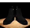 Autumn and Winter British Martin Boots Pointed Casual Shoes Leather High-top Men's Chelsea Boots Motorcycle Boots Suede Black color