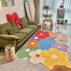Mattor sovrum hem mattan stort område färgglad vardagsrum blomma förtjockat dekoration matta barnrum maison tapis rosa dekor 230324