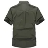 Casual shirts voor heren mode katoen zomer mannen plus size losse baggy turn down kraag kraag militaire stijl mannelijke kleding 230325