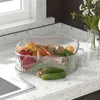 新しい新しい断熱野菜カバーダストプルーフフルーツプラッターラックスタッキング可能なキッチンツールスペース節約冷蔵庫保管ボックス