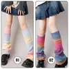 Calzini da donna Calze giapponesi in maglia elastica JK con stivali alti Calze invernali con maniche retrò Gradient Rainbow Girls Foot Cover