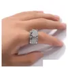 Biżuteria choucong unikalne pierścienie luksus 925 Sterlinng Sier Gold wypełnienie Pave White Sapphire CZ Diamond Stones Party Women Engag Dhvxp