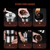 Manuella kaffekvarnar Hem Portable Manual Coffee Grinder Hand Kaffekvarn med keramiska Burrs 68 Justerbara inställningar Portabla handvev Tools 230324