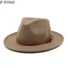 Stikte rand hoeden vintage wol zacht vilt fedora voor mannen vrouwen herfst winter gebogen trilby jazz gentleman feestjurk cap 230325