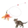 Cat Toys Steel Wire Feather for Cats Interactive Kitten Bell Tease Stick Wand