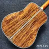 Custom 12 Strings Solid KOA Wood Top Guitar Ebony Fingerboard Real Abalone Shell Binding and Inlay Acoustic Electric Guitar