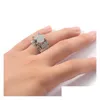 Biżuteria choucong unikalne pierścienie luksus 925 Sterlinng Sier Gold wypełnienie Pave White Sapphire CZ Diamond Stones Party Women Engag Dhvxp