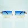 Medium diamond cool sunglasses 3524031 with natural tiger wooden legs and 57 mm cut lens