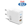 GAN 65W USB C ŁYSKA PD Type C Szybkie ładowanie adapter na iPhone 14 13 Xiaomi Samsung MacBook Quick Charge3.0 Ładowarka telefonu z pudełkiem