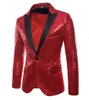 Underbara Rose Gold Men Show Coat Men's Shiny Sequins Suit Jacket Blazer One Button Tuxedo For Party Wedding Banket Prom 22032621