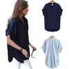 Bloups feminina camisas Blusa Mulheres Camisas de colarinho de colar