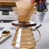 Coffee Filters Pour Over Coffee Dripper Coffee Pot Set 600ml Coffee Server Coffee Maker Brewing Cup V02 Glass Coffee Funnel Drip Coffee Set 230324