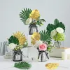 Flores decorativas 10 tipos de plantas artificiais folhas de palmeira tropical Hawaii luau Party Summer Party Jungle Safari Birthday Wedding Decor