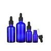 Flaconi contagocce in vetro blu cobalto con pipetta 5ml-100ml per oli essenziali Contenitori cosmetici vuoti