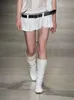 Jupes Taille basse Y2k Mini jupe plissée Sexy femme été haute couture vêtements Streetwear blanc Mujer Faldas Cortas avec ceinture 230324