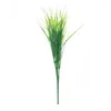 Dekorativa blommor 1st Plastic Wheat Grass Artificiella växter utomhus UV -resistenta falska grönska buskar för utanför