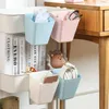 Storage Boxes Bins Household Back Hanging Plastic Storage Basket Kitchen Bathroom Mini Organizers Small Things Portable Storage Box Container P230324