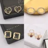 23ss 20style Simple Fashion Designer Lettere Stud Dangle Hoop 18K Gold Plated 925 Silver Circle Women Crystal Rhinestone Pearl Earring Wedding Party Jewerlry