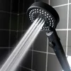 Mise à niveau de la nouvelle pomme de douche à économie d'eau noire, 5 modes de douche haute pression réglables, arrêt à une touche, Massage de l'eau, douche écologique, accessoires de salle de bains