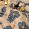 Bedding Sets Insp Nordic Sun Flower Duvet Tampa com travesseiro Design de moda Ceda de cama Girls 34pcs Conjunto de roupas de cama Rainha Size 230324