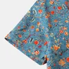 Casual shirts voor heren zomer korte mouw bloemen Hawaiiaanse halve placket kraag strandvakantievakantkleding 3xl 230325