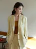 Damenanzüge-Blazer DUSHU Professioneller Sense-Stil Flip-Kragen-Jacke für Frauen Frühlingsloser Bürodamen-Blazer 230325