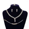 Necklace Earrings Set Jewelry HADIYANA Fashion Luxury Elegant Bracelet Ring Cubic Zircon Engagement Party BN8550 Schmuck