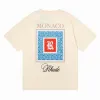 Rhude Luxury BrandバージョンメンズTシャツ夏のTシャツファッションデザイナーカジュアルコットン高級服ストリートショーツスリーブ服