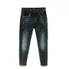 Heren jeans ontwerper Hong Kong high-end geborduurd water spook groene jeans Europese versie mannen strekken slanke broek ohy7