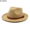 Stikte rand hoeden vintage wol zacht vilt fedora voor mannen vrouwen herfst winter gebogen trilby jazz gentleman feestjurk cap 230325