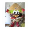 Performance Hamburger Mascot Costume Costume Cartoon Fursuit Outfits Party Dress Up Activity Walking Animal Clothing Halloween