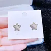 Stud Earrings Exquisite Imitation Pearl Crystal Star Gold Color Plated Cubic Zirconia Women Jewelry