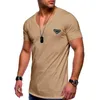 DIY Tanks & Camis Men's T-Shirt Designer V-neck Chest Triangle Inset Fashion Short Sleeve T-Shirt