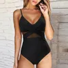 Swim Wear Swimsuit Women Solid Bathing Suit Halter Bodysuit Push Up Monokini Beachwear Plus Size Swimwear Tankini 2023 230325