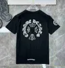 Ch lüks tişört erkek moda marka çift üstleri tees tişörtler erkek kadın sweatshirts sanskrit mektup kısa kollu at nalı tişört polo çapraz unisex tee gömlek c819