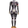 Stage Wear Sparkly 3D Rose Print Full Diamond One Piece Tuta Nightclub Dj Party Pole Dance Outfit Donna Daner Costume XS6082