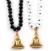 Collane con ciondolo Moda gioielli tribali bohémien Cristallo nero Buddha annodato per collana etnica da donna