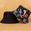 Breda randen hattar 2022Spring Vintage Bucket Hat For Women Panama Summer Sun Hats Men Reversible Fisherman Hat Beh Fishing Sunscreen Hip Hop Caps P230311