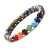 Bracelets de charme 5 cores feitas artesanais de pedra natural cortado Energia de cristal ioga Cura de pulseira de face ioga 7 chakra para mulheres homens