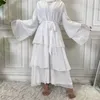 Etniska kläder Chiffon Open Abaya Dubai Turkiet Kaftan Muslim Cardigan Abayas Dresses for Women Casual Robe Kimono Femme Caftan Islam Clothi