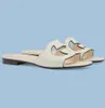Nytt topp varumärkeslåsande sandaler skor kvinnors utskuren glidlägenheter tidlös sommarslip på kvinnliga flip flops perfekta trevliga lady tofflor sko eu35-42