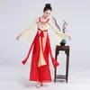 Scenkläder kinesisk traditionell qipao folkdanskläder blomma tryck elegant kostymprestanda klänning