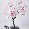 Veilleuses 24 LED Rose Fleur Arbre Lumières USB Lampe De Table Fée Feuille D'érable Veilleuse Maison Fête De Noël De Mariage Chambre Décoration Cadeau P230331