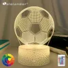 Nocne światła 3D Illusion Dziecko Dziecko światło piłkarskie piłka nożna dotknij odległe światło nocne dla dzieci sypialnia dekoracja lampy stołowej P230325