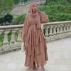 Etniska kläder Chiffon Open Abaya Dubai Turkiet Kaftan Muslim Cardigan Abayas Dresses for Women Casual Robe Kimono Femme Caftan Islam Clothi