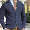 Мужские свитера повседневная одежда стильная мужская модная трикотаж Зимний свитер пластырь карман кардан кардиган